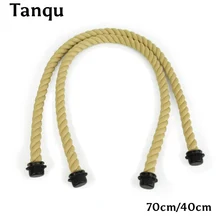 AMbag 1 Pair Long Short Black Beige Natural Hemp Rope Handle for O bag Obag Women Handbag Classic Mini EVA Bag 1 pair size 72cm bag handles fit for o bag obag handbag