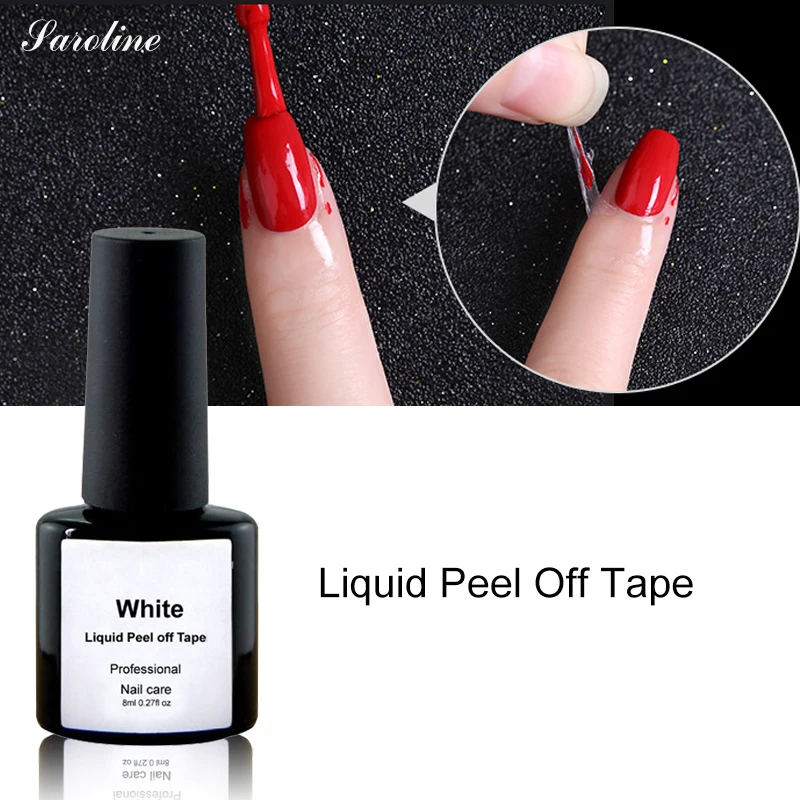 Lucky White Pink Liquid Peel off Tape Nail Polish Art Soak Off Tape