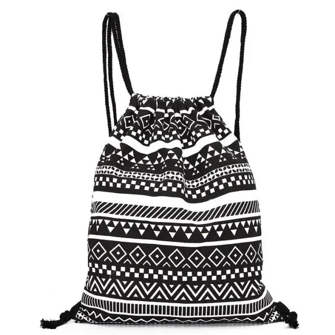 

2019 Unisex Drawstring bags Retro Geometric pack Printing Bags Drawstring bags Retro Geometric pack sac a dos for women