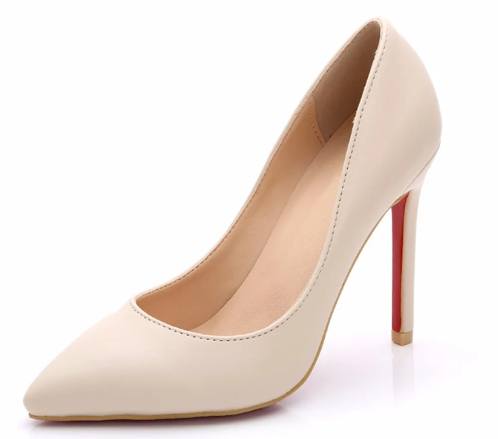 

Katypeny 2017 Newest Fashion Spring Pointed Toe High Heels Stiletto Elegant Solid Plain Slip On Women Pumps Ladies Office Shoes