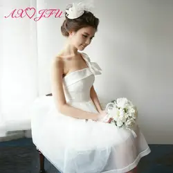 AXJFU невесты кружева белый лук вечернее платье для ужина выполнить черный лук короткое вечернее платье маленькие белые платье маленькое