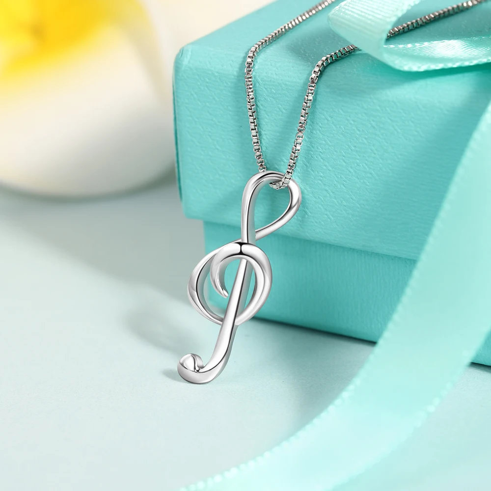 925 Sterling Silver Musical Note Necklaces & Pendants Elegant Pendant Necklace Women Gifts for Girlfriend (JewelOra NE100355) - Image 5