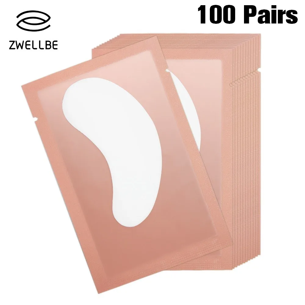 

100pairs/pack Pink New Paper Patches Eyelash Under Eye Pads Lash Eyelash Extension Paper Patches Eye Tips Sticker Wraps Make Up