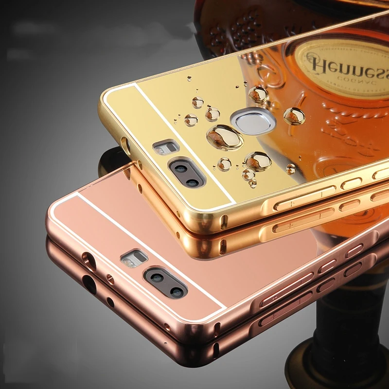 

Luxury Mirror Case For Honor 7C 5.7 inch Metal Aluminum Frame +Hard PC Back Cover On Honor 7C Pro Accessory For Honor7C