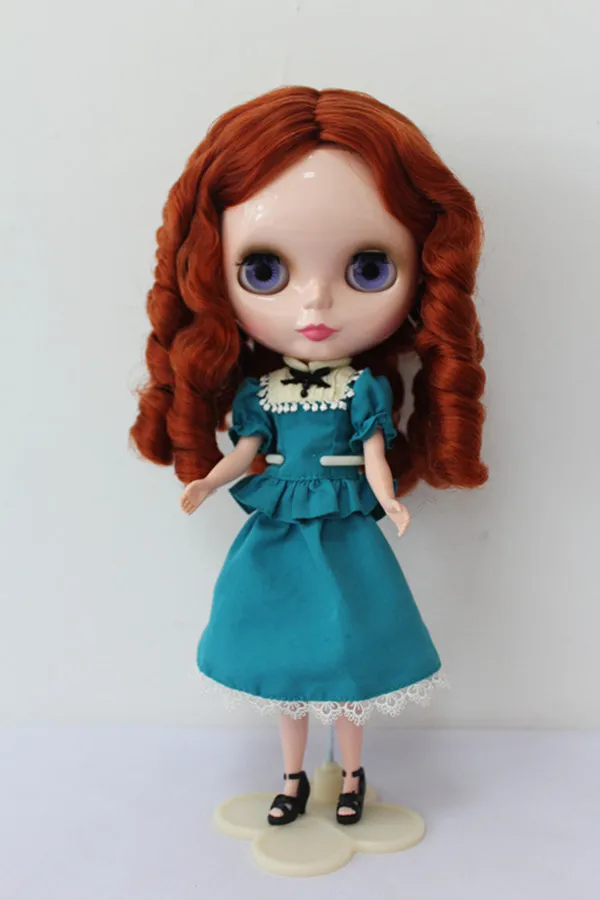 Blygirl Blyth кукла коричневый красный вьющиеся волосы нормальное тело 7 суставов белая кожа 1/6 тело подходит для их собственного макияжа