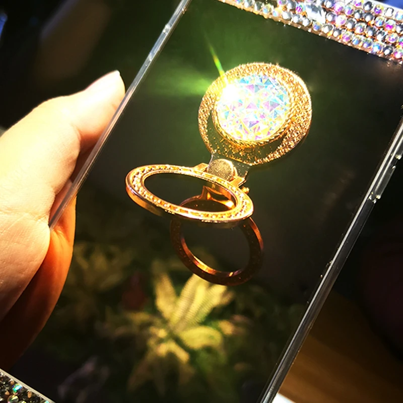 Mirror Case For XiaoMi RedMi 4X Cases 3D Rhinestone Ring Holder Mirror Soft TPU Case For XiaoMi XioMi Redmi Note 4X 3 4 X Cover (2)