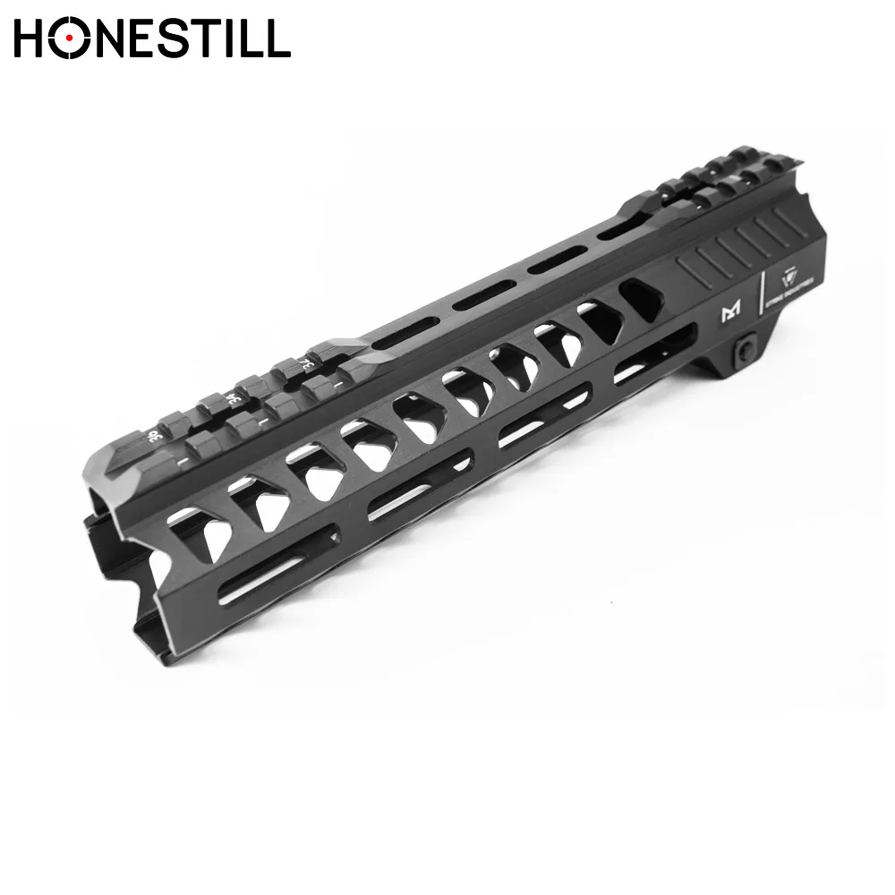 HONESTILL 9 بوصة رباعية السكك الحديدية Handguard ل AR15 شحن تعويم Keymod قطرة في السكك الحديدية ل الادسنس بندقية نطاق جبل