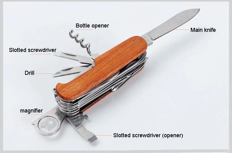 Швейцарский нож с деревянной ручкой, походный Армейский Складной нож для выживания, портативные походные многофункциональные охотничьи ножи карманного размера