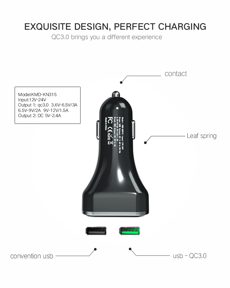 CRDC автомобильное зарядное устройство Quick Charge 3,0 светодиодный дисплей USB быстрое зарядное устройство для Xiaomi iPhone X huawei samsung S9 S8 QC 3,0 USB Автомобильное зарядное устройство