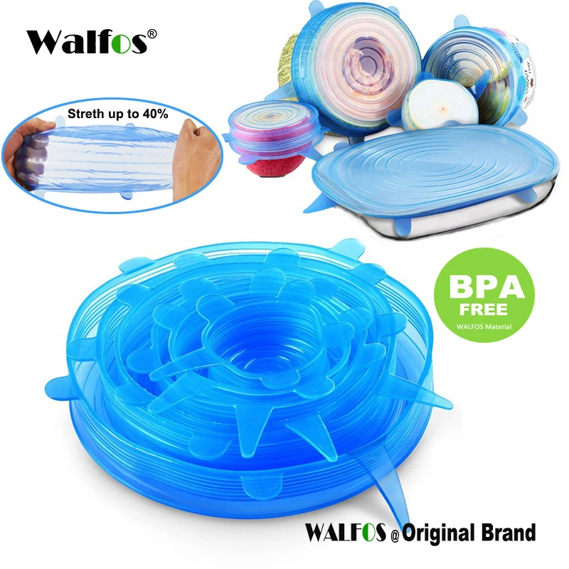 

WALFOS silicone lid for can Sealed Crisper Refrigerator Plastic Food Storage Box Preservation Box Container Kitchen Supplies