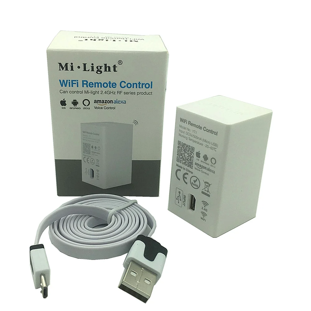 

5pcs Milight YT1 WiFi Remote Control,Mi-Light 2.4GHz RF Series Product Smartphone App WiFi Wireless Control DC5V/500mA(Micro USB
