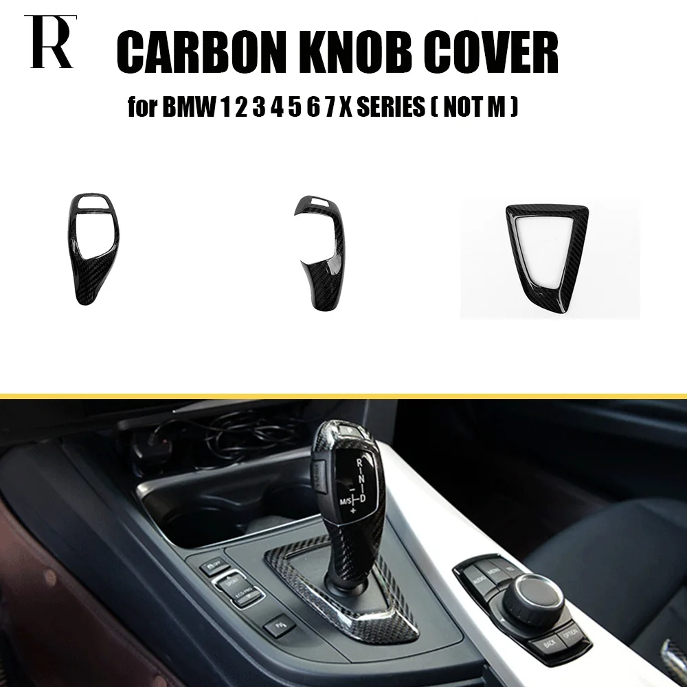 Carbon Fiber Interior Gear Shift Knob Decorative Trim Cover for BMW 1 2
