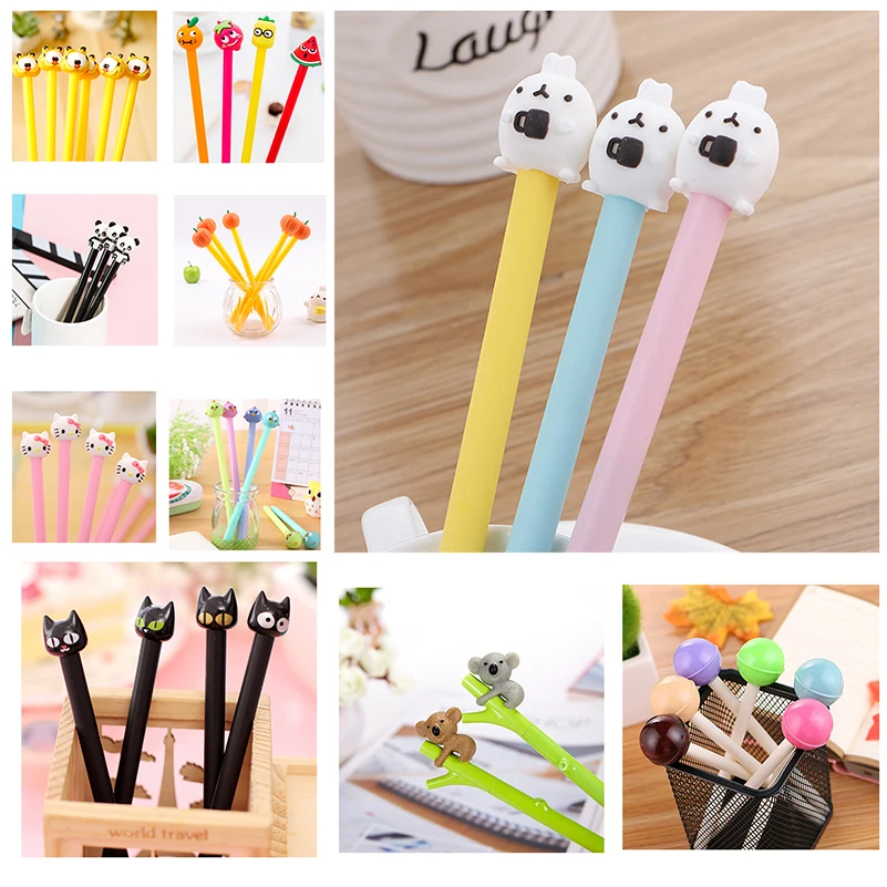 

Korean Black Cat Rabbit Gel Pen Creative Cute Panda Koala School Art Accessory Candy Office Thing Writing Kawai Stationery Store
