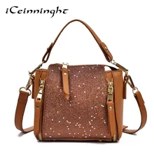 ICeinnight Яркие Кожаные однотонные лакированные кожаные сумки женские модные роскошные сумки повседневные высококачественные сумки через плечо