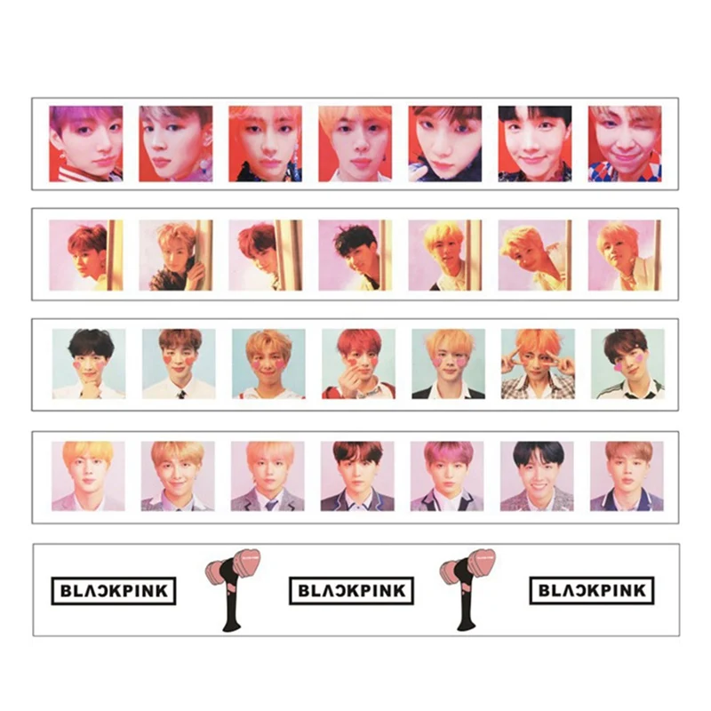 

K-POP LOVE YOURSELF Washi Tape BLACKPINK Paper Maksing RJ COOKY JIN DIY Scrapbooking Diary Paper Stickers