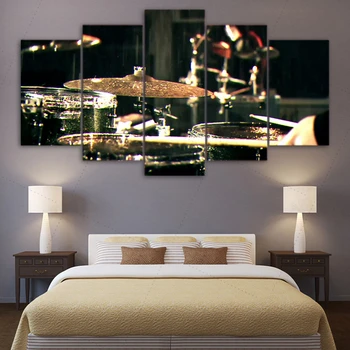 

Artryst 5 Pcs Canvas Paintings Printed Drummms Musical Instruments Wall Art Canvas Modular Living Room Bedroom Home Decor AR360