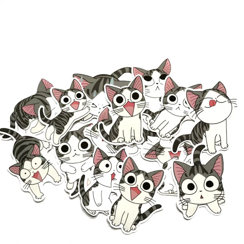 

Stickers Kids Toys Cartoon Cat Laptop Scrapbooking Album Sticker Toys for Children Anime Animal Diary Stickers Pack 14pcs/Lot