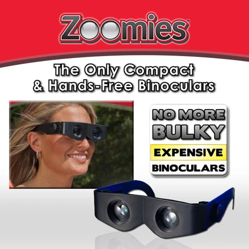 Черные рыболовные солнцезащитные очки Zoomies Hands Free продукт многофункциональная Лупа зеркальный телескоп 400% увеличительный бинокль