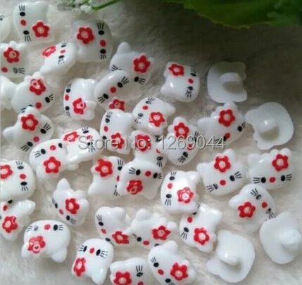 

50Pcs Wholesale Red HelloKitty Plastic Buttons Children's Clothing Accessories