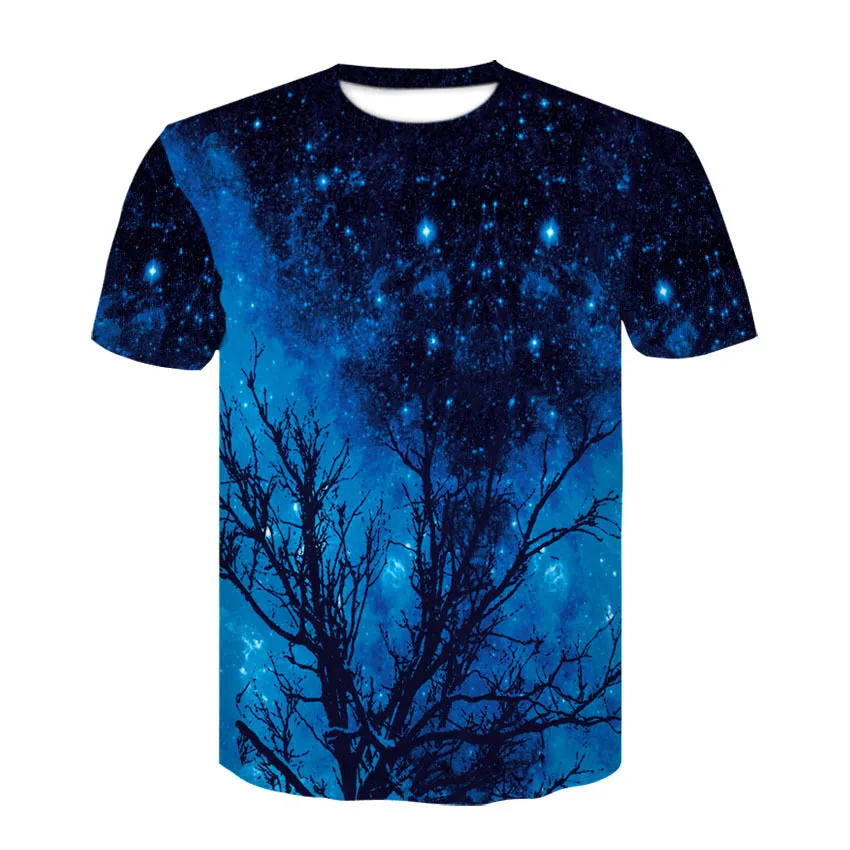 

Spring Man Originality Printing 3d Blue Withered Tree Branch Leisure Time Short Sleeve T Pity Fashion T-shirt