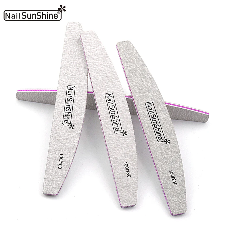 

5pcs Nail File Buffing 100/180/240 Sandpaper Diamond Curve Lixa Banana Nail Polish Buffer Washable Manicure Pedicure Makeup