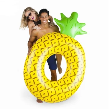 

Printed Pineapple Inflatable Swimming Rings 120cm PVC Yellow Floated Pool Rafts for Adult Children Summer Swimming Circle