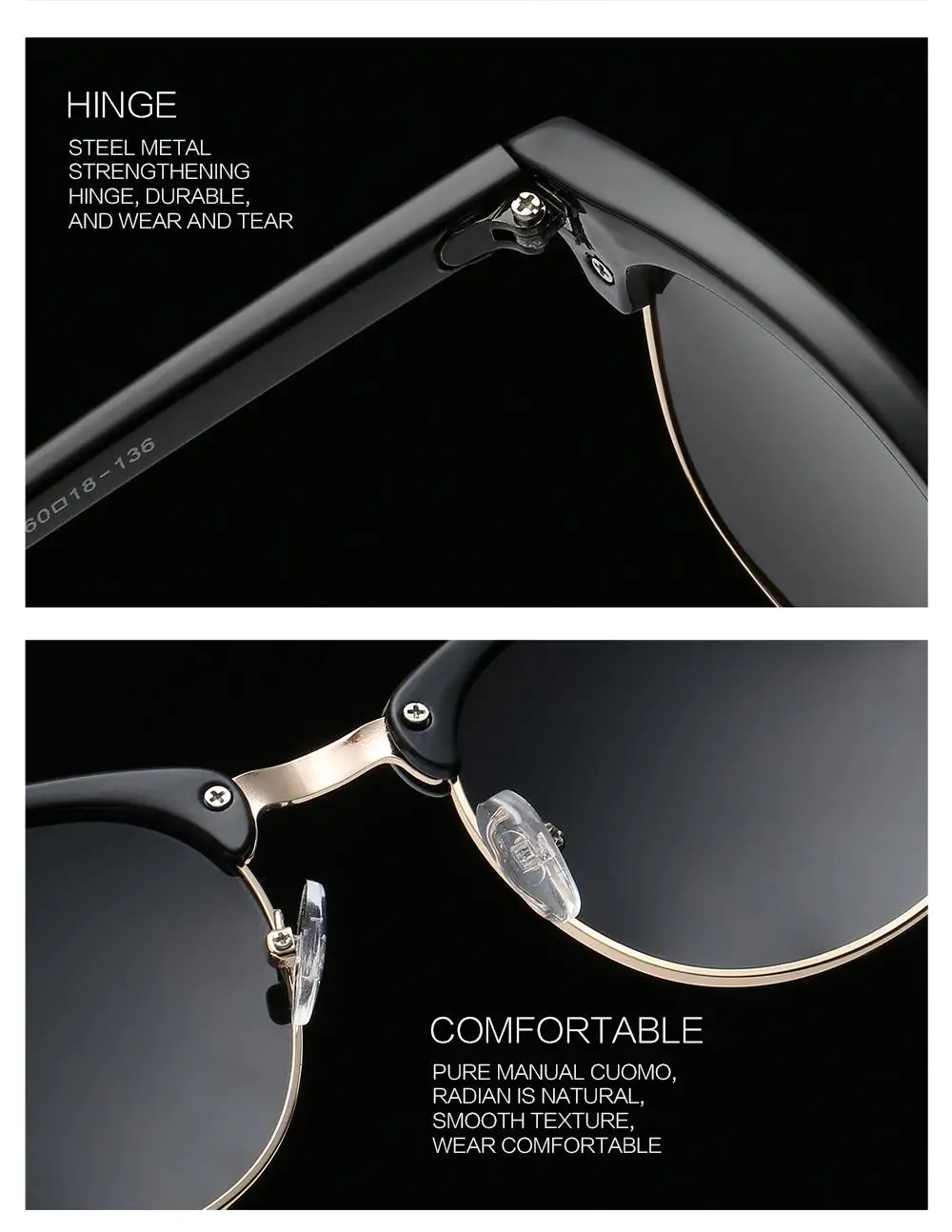 Longkeader, поляризационные солнцезащитные очки для женщин и мужчин, фирменный дизайн, полуоправы, солнцезащитные очки с заклепками, наполовину оправа для очков, черный, золотой, Леопардовый