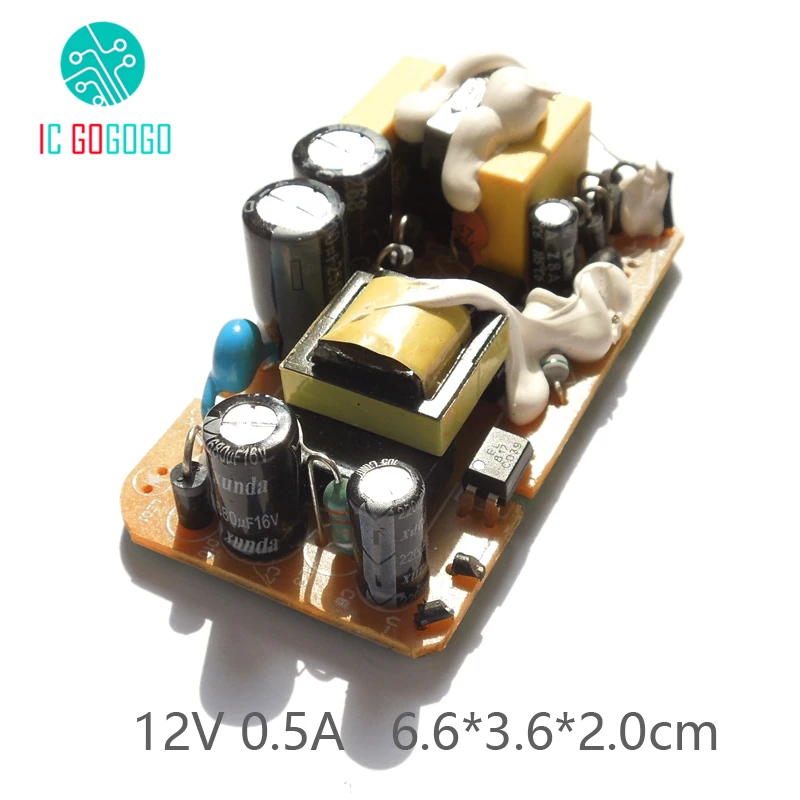

AC-DC 12V 0.5A Switching Power Supply Circuit Board DC Voltage Regulator Module For Router Modem ADSL 500MA 100-240V 50/60HZ