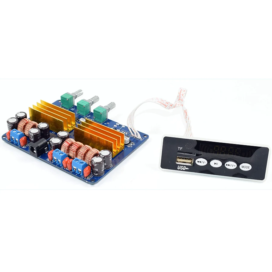 Новинка KGUSS Высокая мощность TPA3116 2 1 усилитель звука bluetooth плата TF карта USB FM AUX