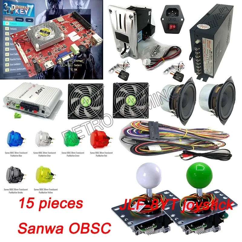 Pandora's box 6 Sanwa diy kit 1300 в 1 Jamma 3D печатной платы ПОДДЕРЖКА CGA/VGA/HDMI для аркадные видео игры кабинет машина - Цвет: Pandora 7 kit