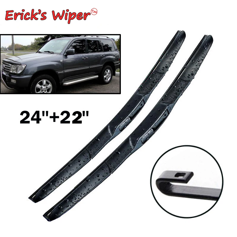 

Erick's Wiper Front Hybrid Wiper Blades For Toyota Land Cruiser 100 / 200 Windshield Windscreen Front Window 24"+22"