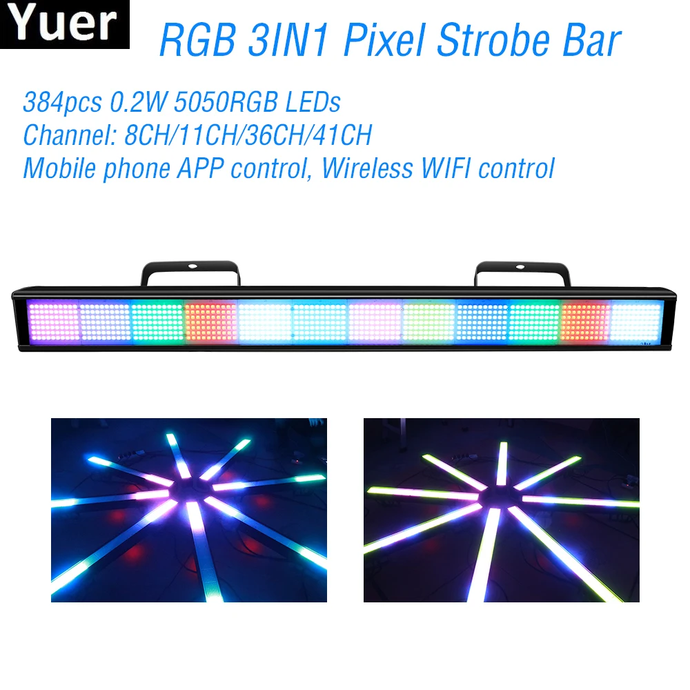 

384Pcs LEDs RGB Pixel Wall Washer Strobe Light RGB 3IN1 LED Bar DMX Strobe Stage Lights For DJ Disco Party Bar Club Strobe Light