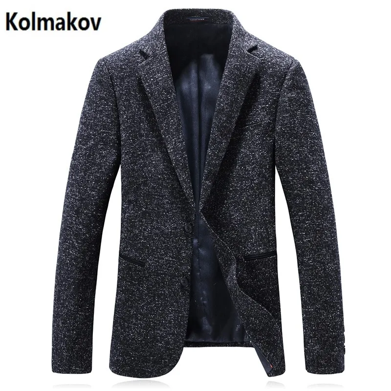 KOLMAKOV/2016 Новое поступление мужские повседневные шерстяные пиджаки на одной