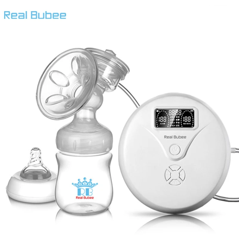 Real bubee горячая Распродажа года микрокомпьютера интеллигентая(ый) натуральный преобразования частоты Электрический молокоотсос с ребенком бутылочка для кормления