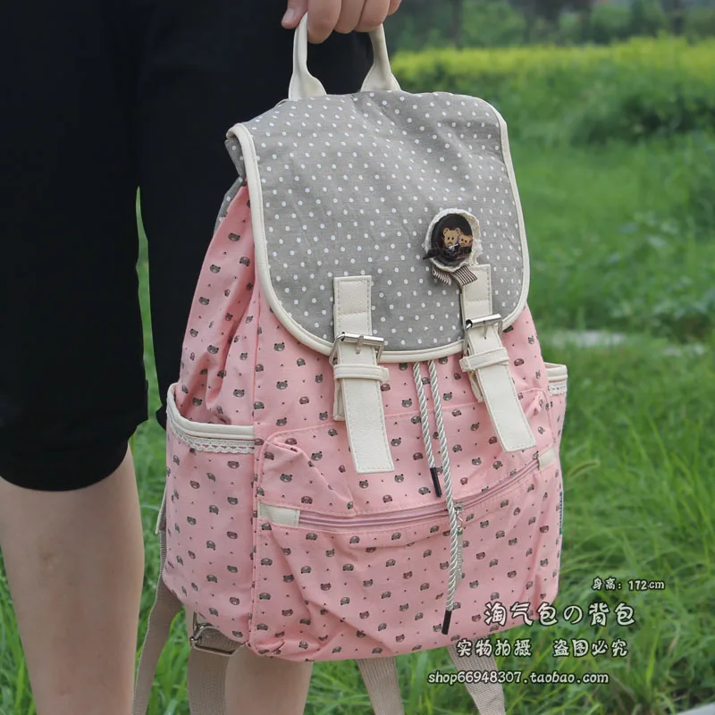 Backpack backpack fabric school bag cartoon canvas preppy style |