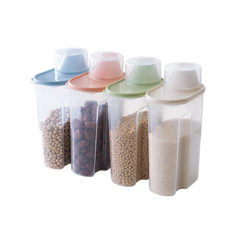 1/4PCS 1.9L Airtight Dry Food Container Durable Cereal Storage Box Kitchen Xmas