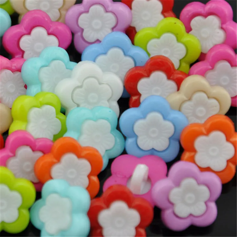 

10/50/100 pcs New Sun Flowers DIY Crafts Plastic Button backhole craft Kid's DIY Sewing PT69