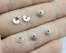 WYSIWYG 120pcs 6*6mm Antique Silver Color Receptacle Flower Torus DIY Spaced Apart Jewelry Accessories
