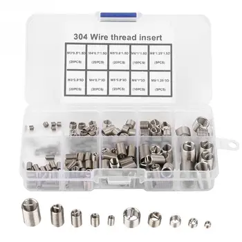 

150Pcs/Set M3-M8 Thread Repair Insert Stainless Steel SS304 Coiled Wire Inserts Helical Screw Threaded insert Assortment Kit NEW
