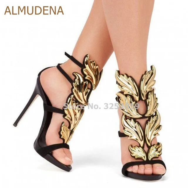 Alto Sexy Diseñador Hoja Gladiador Sandalias De Almudena Tacón yvm0ONw8nP