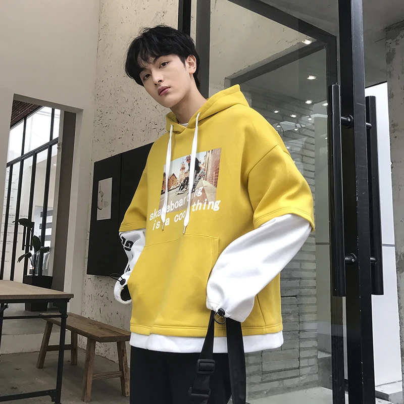 

Spring New Hoodies Men Fashion Figure Printing Casual Hooded Sweatshirt Man Streetwear Wild Hip Hop Loose Pullover Hoodie M-5XL