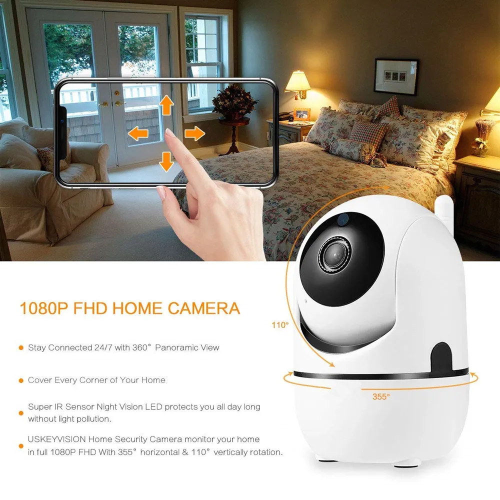 Wifi ip камера 1080P автоматическое отслеживание Беспроводная CCTV Безопасность Мини