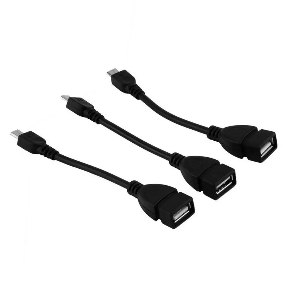 

USB 2.0 A Female to Micro B Male Converter OTG Adapter Black Cable for Phone SHOOT