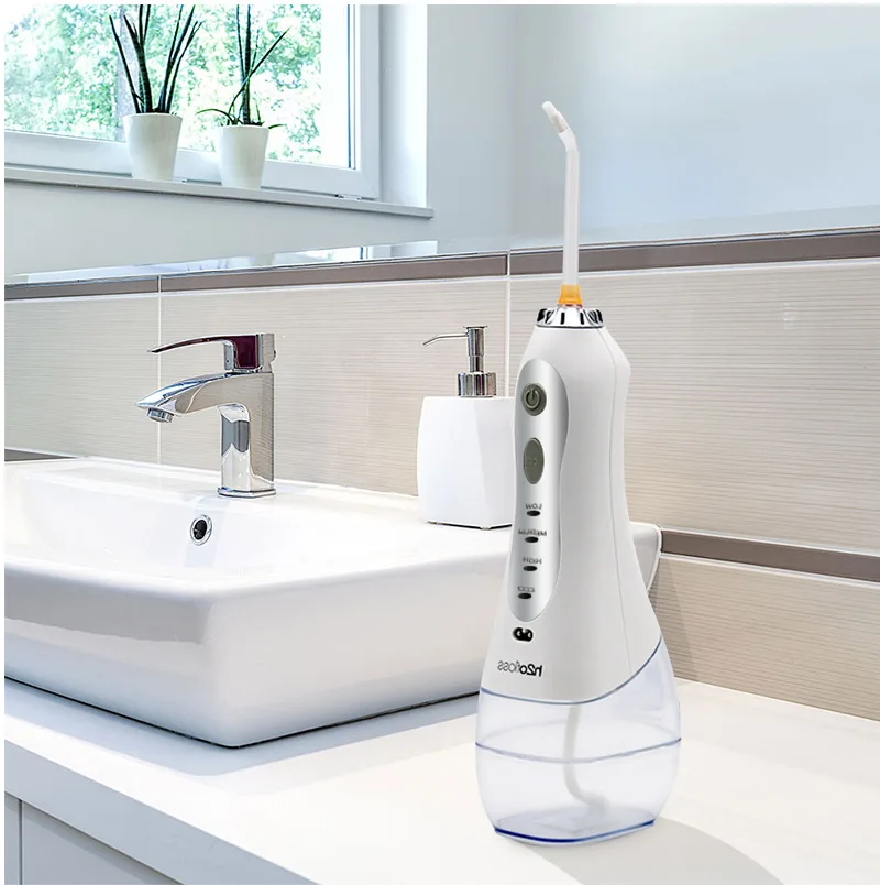 h2ofloss portable oral irrigator usb rechargeable water flosser Dental Water Jet 300ML Water Tank Waterproof Teeth Cleaner