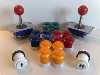 

Arcade parts Bundle kits control panel package with double color button, long shaft joystick,microswitch Build Up arcade cabinet