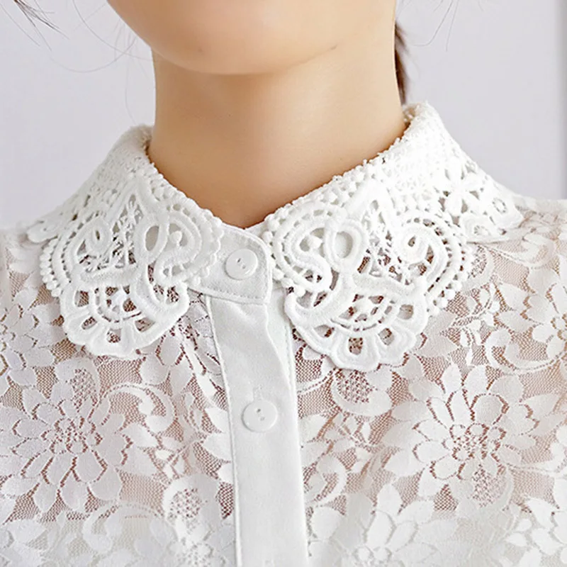 

Women Detachable Hollow Lace Lapel Fake Collar False Blouse Clothing Accessories -MX8