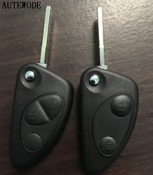 

AUTEWODE 10pcs New Model Car Key Shell for Alfa Romeo 147 156 GT 2 3 Buttons remote car key fob cover Uncut Blade Blank Case