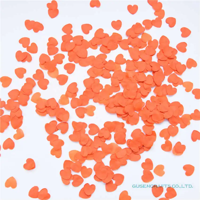 3000 шт., детский душ для мальчиков и девочек, свадебные конфетти, украшение с воздушным шаром, биоразлагаемая бежевая бумага в форме сердца, конфетти - Цвет: HC08 Orange Red