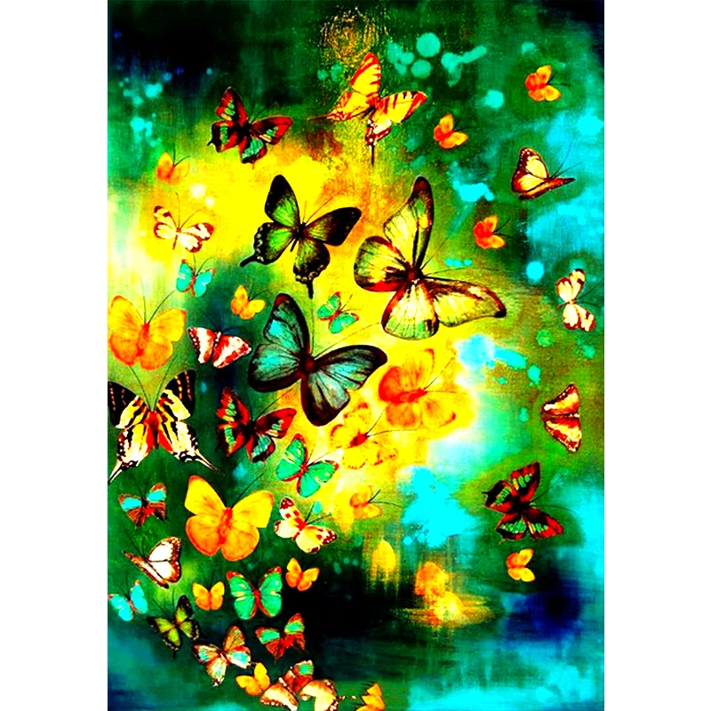 

Colourful DIY Modern Wall Art Beautiful Butterfly Crystal Full Drill Diamond Painting DIY Mosaic Embroidery Decora