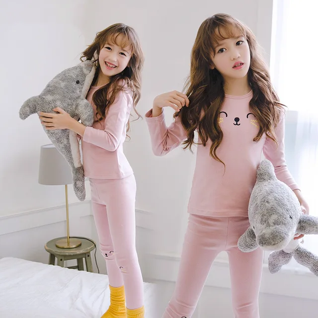 baby Pyjamas Kids Korean version lace princess Pink Cotton Pajamas